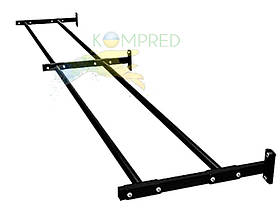 Полиця підвісна розбірна для фітболів з двома відсіками 3000х600 мм чорна Kompred OL746