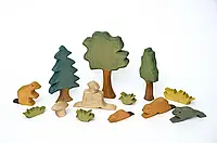 Набір дитячий ігровий Did Opanas Бобри колекційні фігурки дерев яні 14 шт монтессори вальдорф