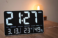 Настенные электронные часы Mids с дистанционным управлением, термометр, гигрометр, календарь.