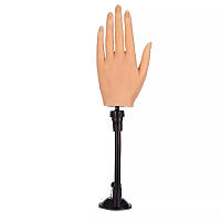 Гибкая силиконовая тренировочная рука-манекен для маникюра с креплением к столу + типсы (10 шт)
