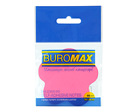 Блок для нотаток BUROMAX Квітка 50 л. асорті неон BM.2368-99