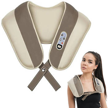 Ударний масажер на плечі Cervical Massage Shawls з пультом / Постукувальний вібромасажер для тіла