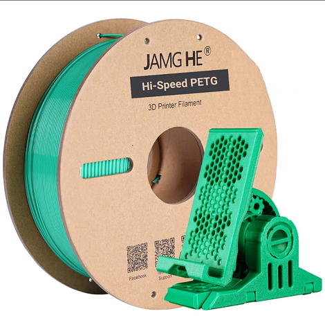 Пластик в котушці для швидкісного 3D друку Hi-Speed PETG Jamg He 1,75 мм 1 кг зелений (Green), фото 1
