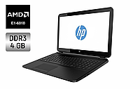 Ноутбук HP 255 G3/15.6"/AMD E1-6010 2 ядра 1.35GHz/4GB DDR3/500GB HDD/AMD Radeon R2 Graphics / WebCam