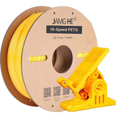 Пластик в котушці для швидкісного 3D друку Hi-Speed PETG Jamg He 1,75 мм 1 кг жовтий (Yellow), фото 1