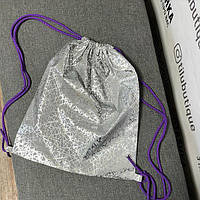 Светоотражающий рюкзак-мешок SviPashka Паутинка фиолетовые ручки