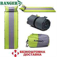 Килимок самонадувний з подушкою матрац самонадувний туристичний самонадувний килимок каремат Ranger Tibet