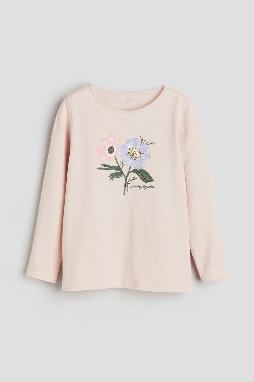 Реглан пудрлвий Квіти H&M 92, 98/104, 110/116, 122/128см
