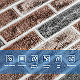 Самоклеюча 3D панель під цеглу клінкер помаранчевий 700x700x4мм (414) SW-00000769, фото 4