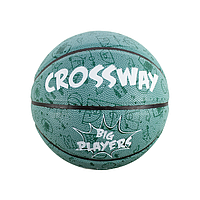 Баскетбольний м'яч crossway поліуретановий 7 бірюзовий Баскетбольный мяч полиуретановый
