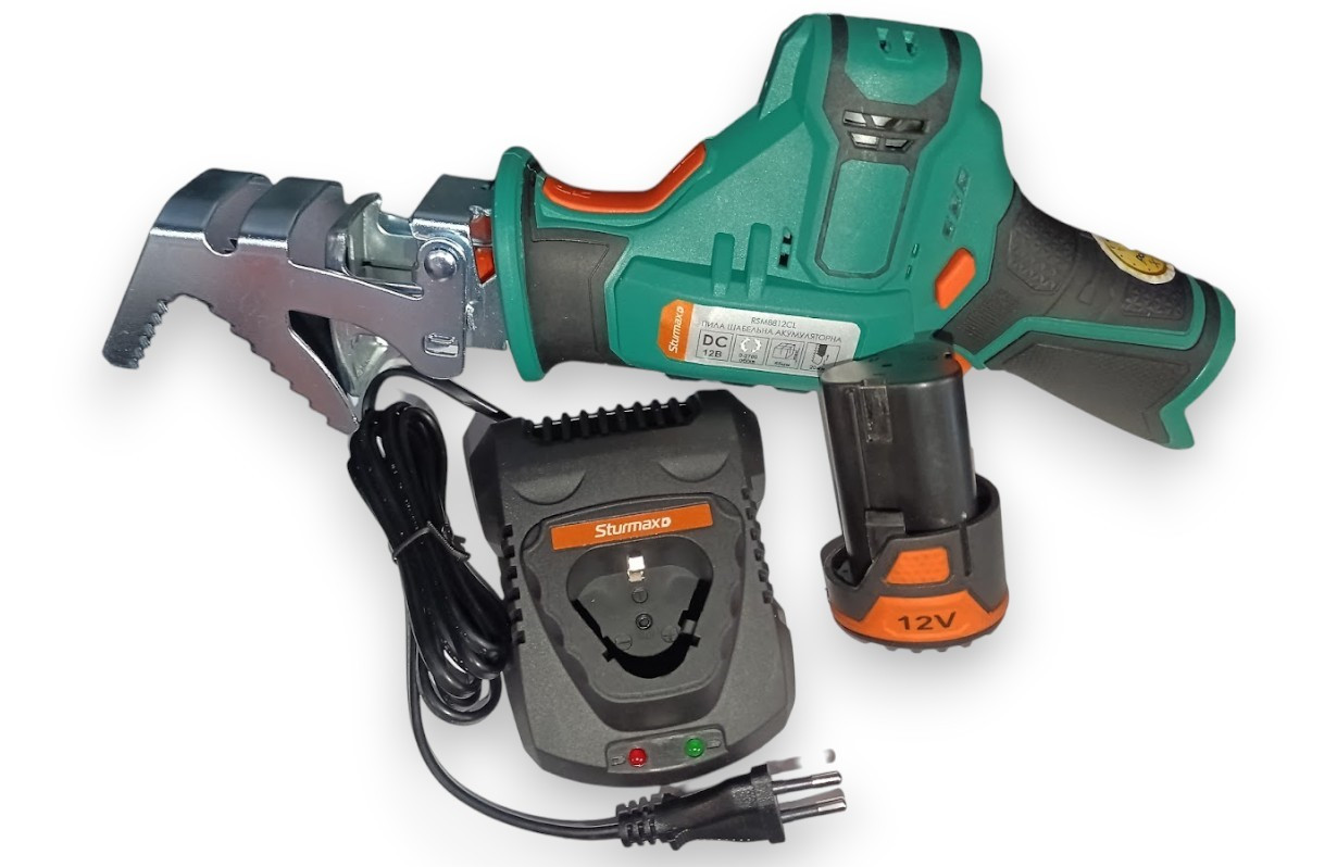 Sturmax RSM8812CL Пила шабельна акумуляторна 12В + 1 акумулятор 2.0 Аг і зарядний пристрій