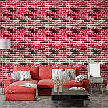 Самоклеюча 3D панель 700х700х5мм Клінкер насичений червоний цегла (416) SW-00001182, фото 5