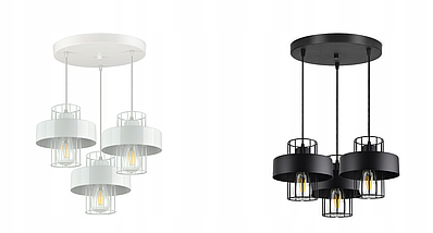 Елегантний підвісний світильник стельова люстра LOFT чорний/білий 957-EZ3, фото 3