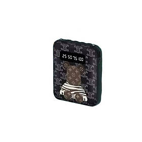 УМБ Power Bank 5000mAh повербанк з екраном та ліхтариком 4 в 1 (Bearbrick Black)-LВR