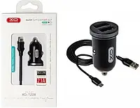 Автомобільний зарядний пристрій XO TZ08 2.1A/2 USB + Кабель microUSB Black