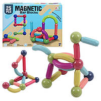 Детский конструктор магнитный на 25 деталей, Magnetic Bar Blocks / Конструктор на магнитах для детей