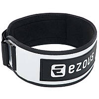 Пояс атлетический усиленный регулируемый Ezous Leather Sprot Belt O-01 размер S White-Black