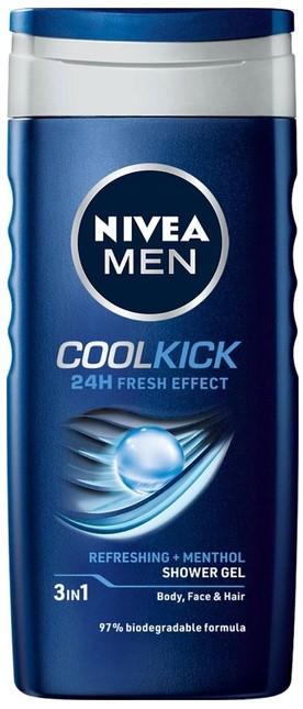 Гель для душу NIVEA Cool Kick 250мл (Чоловічий)