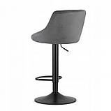 Стілець барний Bonro B-074 зі спинкою велюр з чорною основою B_2248, фото 4