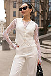 Трендовий жіночий костюм-двійка Alisa віскоза з екокожі  Розміри: 42 - 46, фото 5
