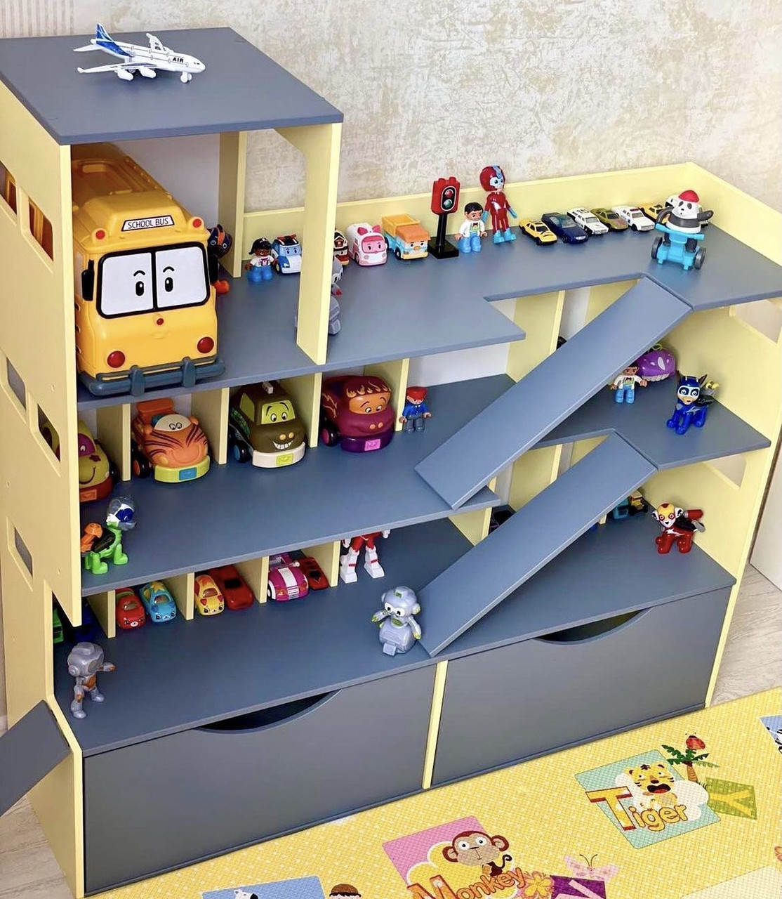 Дитячий ігровий набір Паркінг Гараж MagicHouse для дитячих іграшкових машинок з ящиками