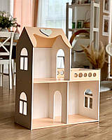 "Міні-дім" ляльковий будинок MagicHouse для ляльок Барбі на 2 поверхи(персиковий)
