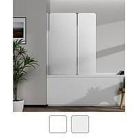 Скляна шторка перегородка для ванни AVKO Glass RDY19 Silver Frostet ширма 60+40x140 B_1459 Матове