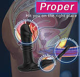 Телескопічна анальна пробочка з ерекційним кільцем, вібрацією та дистанційним керуванням, фото 4