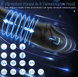 Телескопічна анальна пробочка з ерекційним кільцем, вібрацією та дистанційним керуванням, фото 5