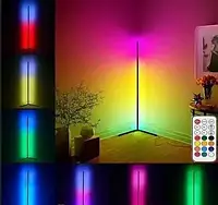 Напольная угловая RGB лампа с пультом управления 1,2м Угловой напольный ночник светильник RGB торшер