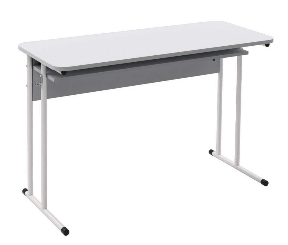 Стіл 2-місний з полицею, кругла труба