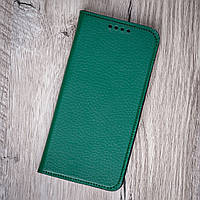 Кожаный чехол книжка для телефона Motorola Moto G62 5G от Jk-case, зеленый