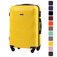 Валіза дорожня на колесах Wings 147 — L велика пластикова чотириколісна B_1173 3.8, Світло-зелена Жовтий