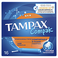 TAMPAX Compak Гігієнічні тампони з аплікатором Супер Плюс Duo 16шт