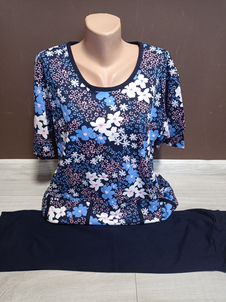 Комплект женский туника с карманами и бриджи 100% хлопок Турция 50-60 ...