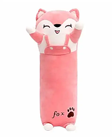 Мягкая игрушка подушка-валик лис обнимашка 110 см, плюшевая игрушка лисичка очень мягкая и приятная на ощупь