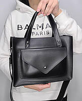 Модная вместительная сумка женская прямоугольная Сумка для девушки черного цвета