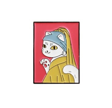 Значок "Кошечка з перловою сережкою", фото 1