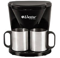 Кофеварка, капельная Livstar + 2 чашки (Нержавеющая Сталь) 650 Вт MK 77