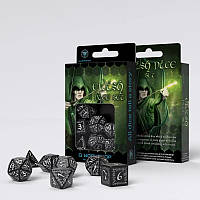 Набор кубиков Q Workshop - Dice Set. Elvish Black and white