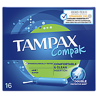 TAMPAX Compak Гігієнічні тампони з аплікатором Супер Duo 16шт ПрепакКороб