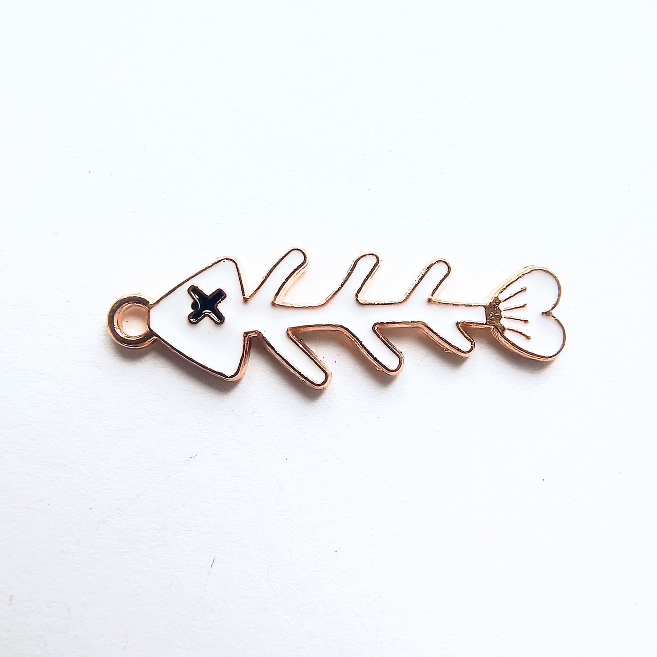 Підвіска Finding Кулон шарм риб'ячі кістки Золотистий біла емаль 3.5 cм x 1.1 cм