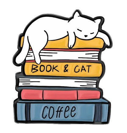 Значок "Киця та книжки"