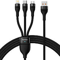 Дата кабель Baseus Flash Series 2 USB to MicroUSB-Lightning-Type-C 66W (1.2m) (CASS04000) GRI