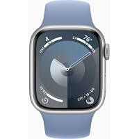 Смарт-часы Apple Watch Series 9 GPS 41mm Silver Aluminium Case with Storm Blue Sport Band - S/M MR903QP/A d