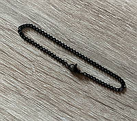 Мужская черная цепь на руку из нержавеющей стали 18 см / 3 мм