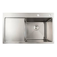 Кухонна мийка Platinum Handmade 7848 R з дозатором і кошиком сталь 3.0/0.8 мм