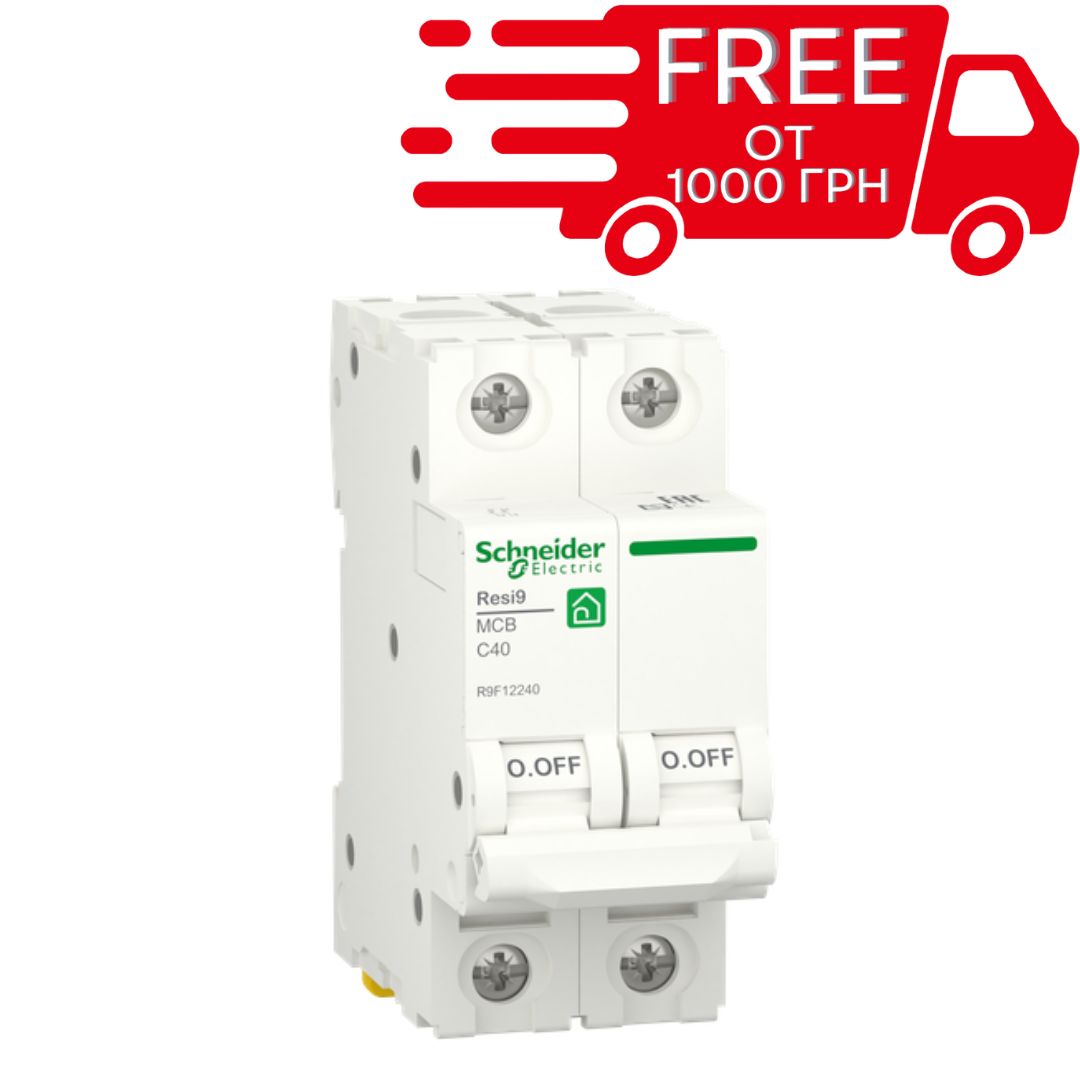 Автоматичний вимикач Schneider Electric Resi9 2P 40A C 6kA