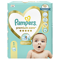 PAMPERS Дитячі підгузники Premium Care Newborn (2-5 кг) Економічна Упаковка 72