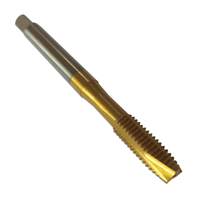 Мітчик машинно-ручний М10х1.5 HSS-E (Р6М5К5) DIN371 TiN потовщений хв. для наскрізних отворів, фото 1